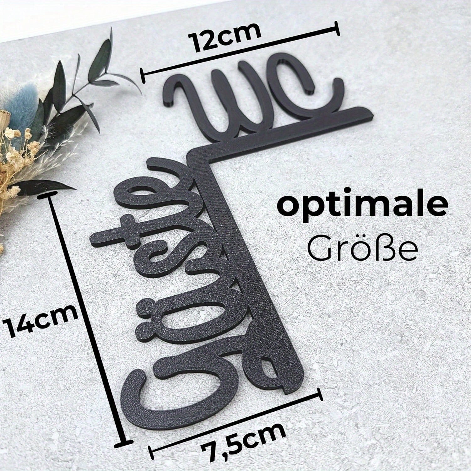1pc Guest WC - Metal Door Frame Sign, No Drilling Required! Perfect As A WC Sign, Guest WC Sign, Door Sign, Or Restroom Sign. Material: Metal, Color: Black, Decorative Plaque & Statues Secondary image
