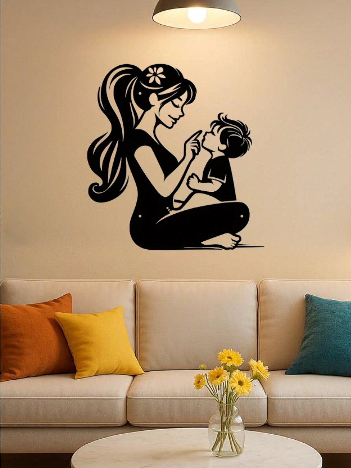 Eternal Bond Mother & Child Metal Wall Art - Exquisite Handcast Sculpture For Nursery & Living Room. A Premium Gift For New Moms. Elegant Indoor/Outdoor Decor Perfect For Walls, Courtyards, And Spaces. Main image