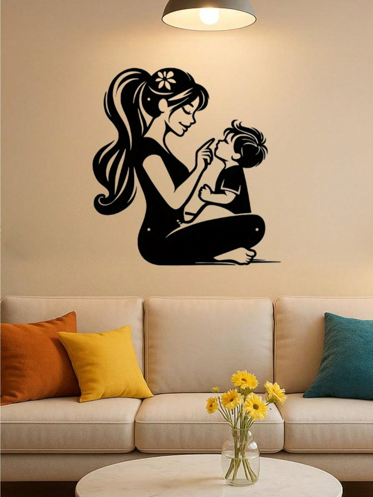 Eternal Bond Mother & Child Metal Wall Art - Exquisite Handcast Sculpture For Nursery & Living Room. A Premium Gift For New Moms. Elegant Indoor/Outdoor Decor Perfect For Walls, Courtyards, And Spaces.