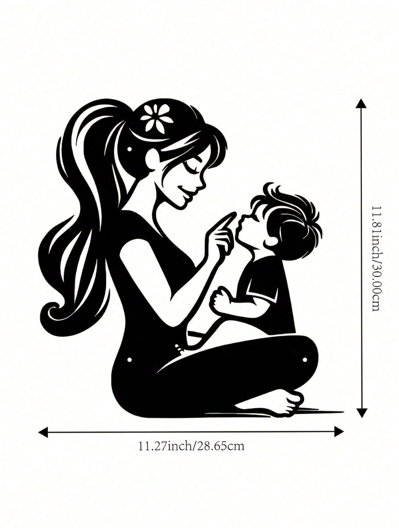 Eternal Bond Mother & Child Metal Wall Art - Exquisite Handcast Sculpture For Nursery & Living Room. A Premium Gift For New Moms. Elegant Indoor/Outdoor Decor Perfect For Walls, Courtyards, And Spaces.