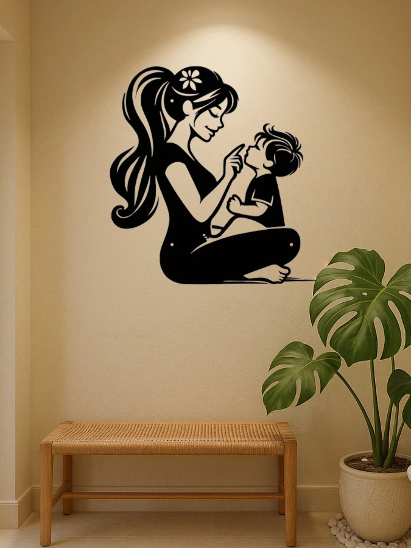 Eternal Bond Mother & Child Metal Wall Art - Exquisite Handcast Sculpture For Nursery & Living Room. A Premium Gift For New Moms. Elegant Indoor/Outdoor Decor Perfect For Walls, Courtyards, And Spaces.
