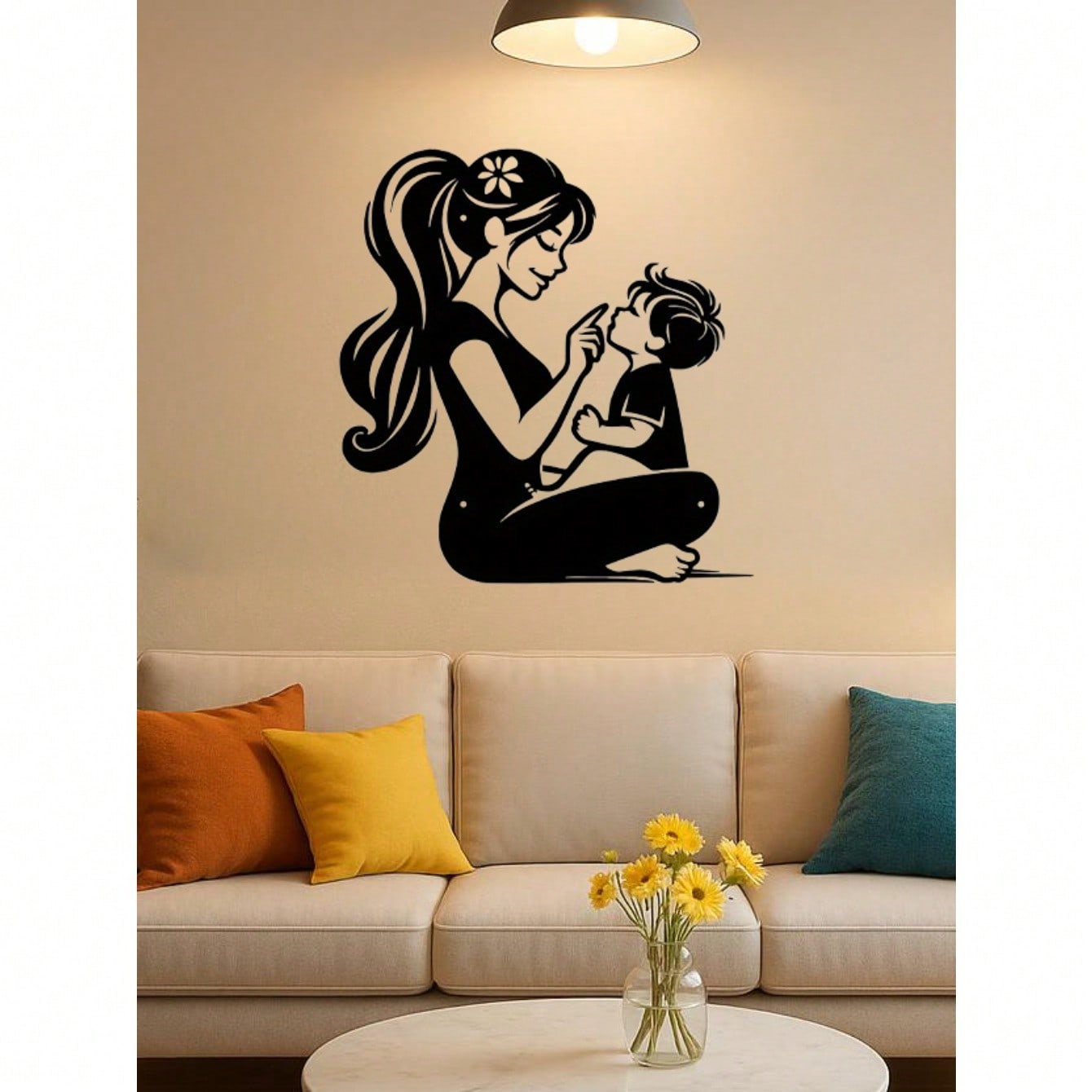 Eternal Bond Mother & Child Metal Wall Art - Exquisite Handcast Sculpture For Nursery & Living Room. A Premium Gift For New Moms. Elegant Indoor/Outdoor Decor Perfect For Walls, Courtyards, And Spaces.