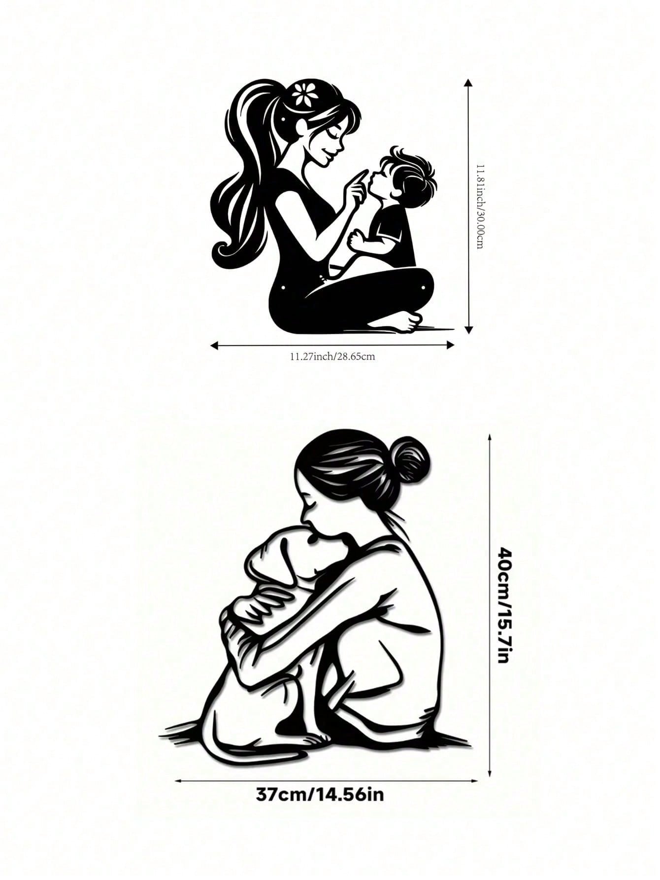 Eternal Bond Mother & Child Metal Wall Art - Exquisite Handcast Sculpture For Nursery & Living Room. A Premium Gift For New Moms. Elegant Indoor/Outdoor Decor Perfect For Walls, Courtyards, And Spaces.
