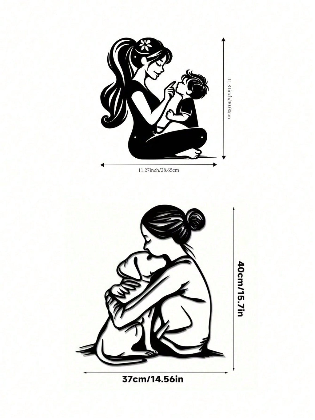 Eternal Bond Mother & Child Metal Wall Art - Exquisite Handcast Sculpture For Nursery & Living Room. A Premium Gift For New Moms. Elegant Indoor/Outdoor Decor Perfect For Walls, Courtyards, And Spaces.