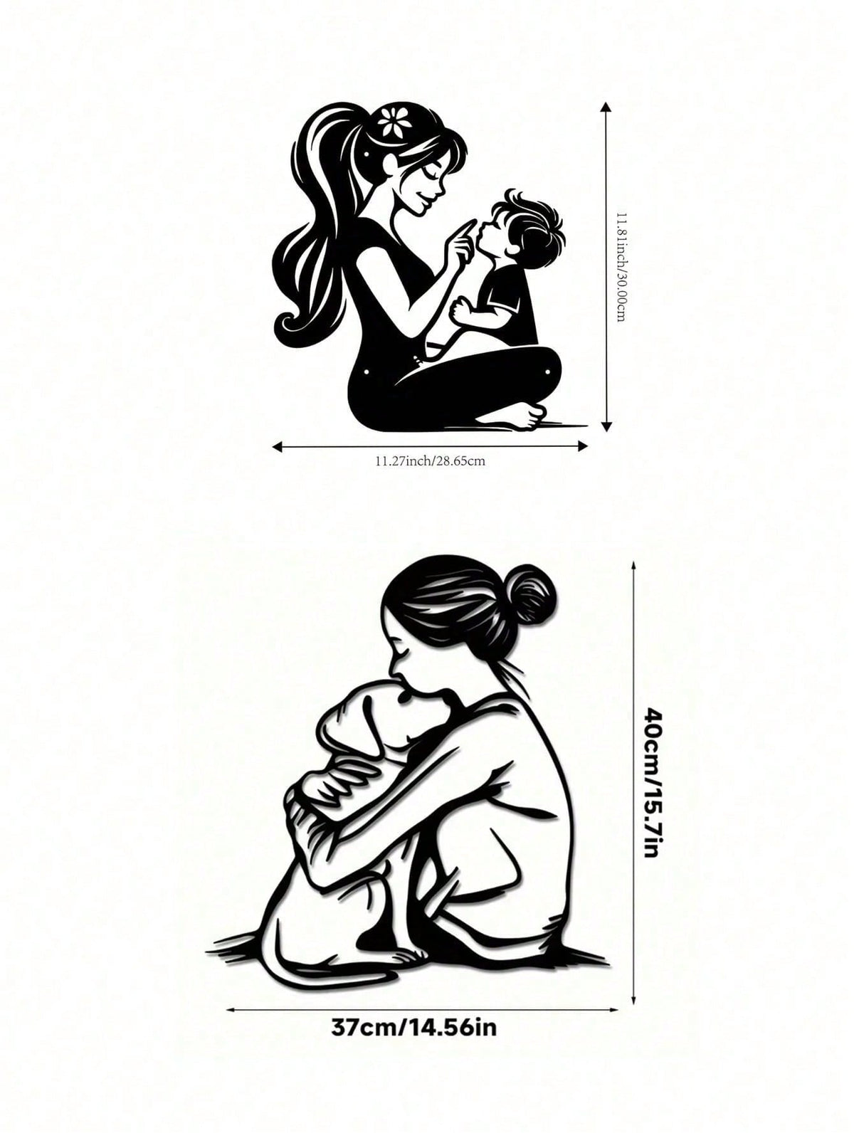 Eternal Bond Mother & Child Metal Wall Art - Exquisite Handcast Sculpture For Nursery & Living Room. A Premium Gift For New Moms. Elegant Indoor/Outdoor Decor Perfect For Walls, Courtyards, And Spaces.