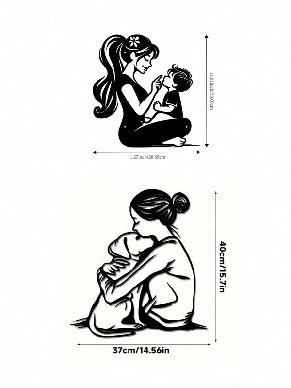 Eternal Bond Mother & Child Metal Wall Art - Exquisite Handcast Sculpture For Nursery & Living Room. A Premium Gift For New Moms. Elegant Indoor/Outdoor Decor Perfect For Walls, Courtyards, And Spaces.
