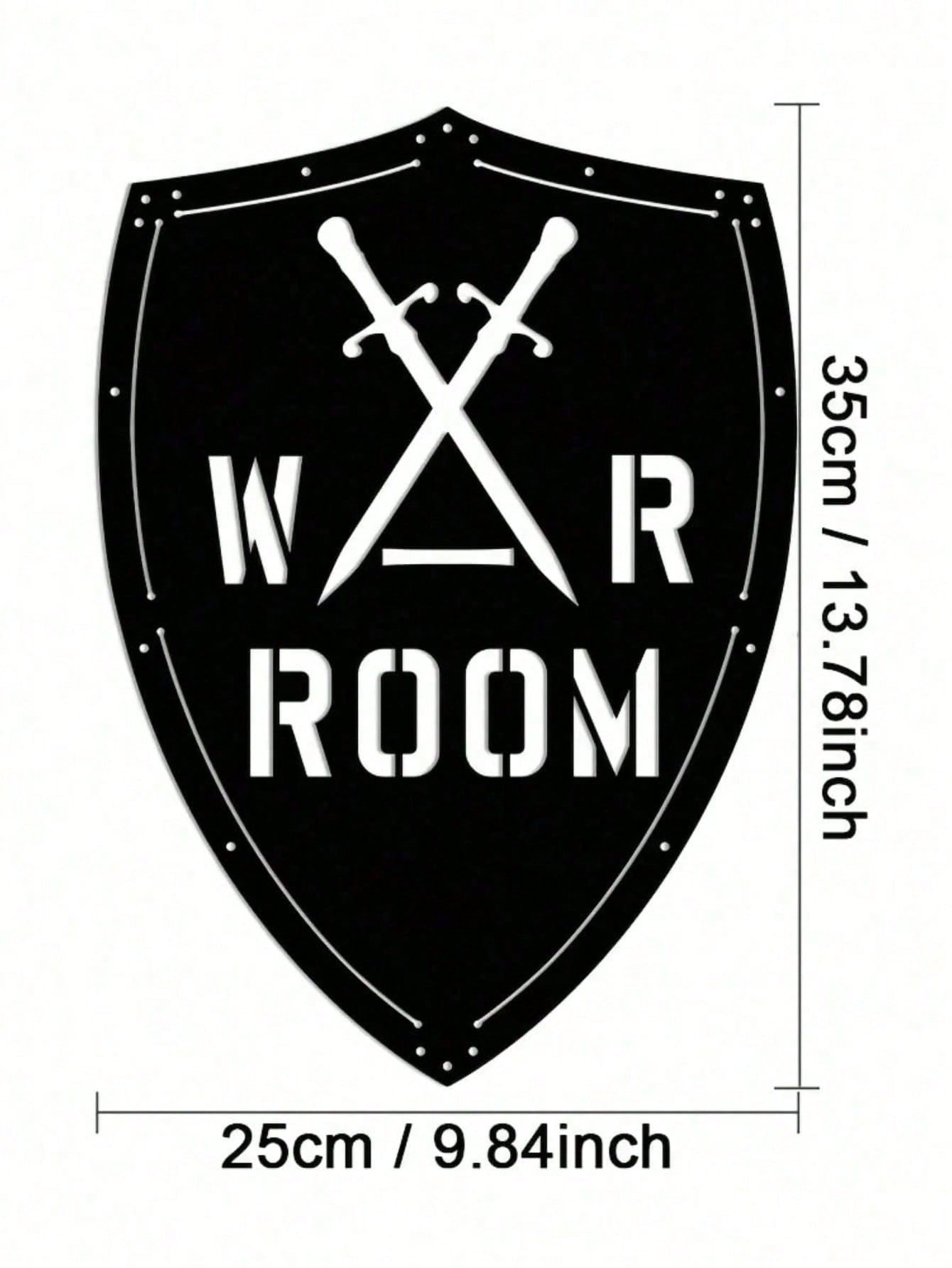 1PC Impressive War Room Metal Sign, Crafted With Fine Iron And A Stylish Wall Sticker. Ideal For Wall Mounting In Offices Or Prayer Rooms, It Serves As A Striking Man Cave Accent And A Standout Piece For Modern Home Decor, Adding Unique Charm To Any Space