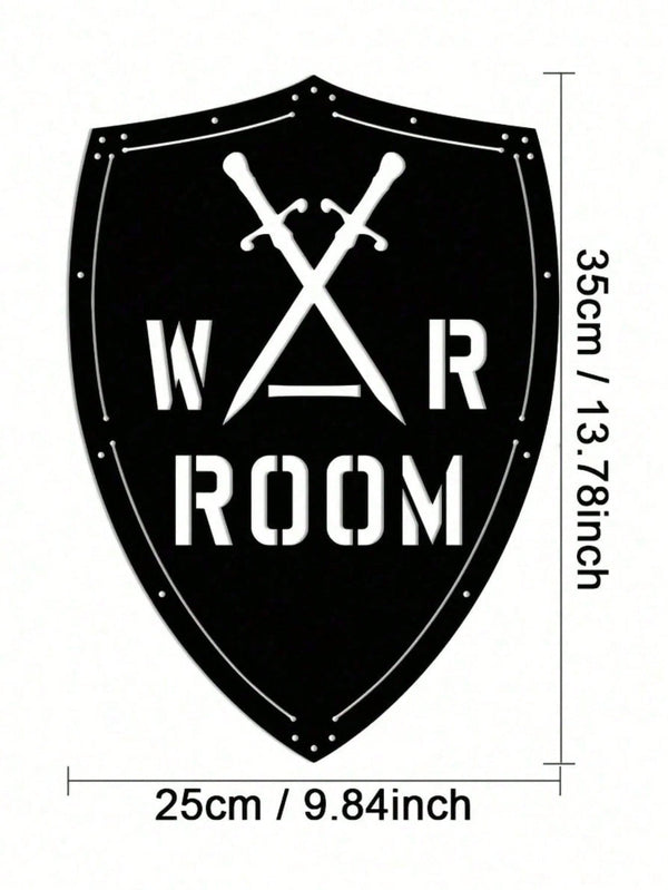 1PC Impressive War Room Metal Sign, Crafted With Fine Iron And A Stylish Wall Sticker. Ideal For Wall Mounting In Offices Or Prayer Rooms, It Serves As A Striking Man Cave Accent And A Standout Piece For Modern Home Decor, Adding Unique Charm To Any Space