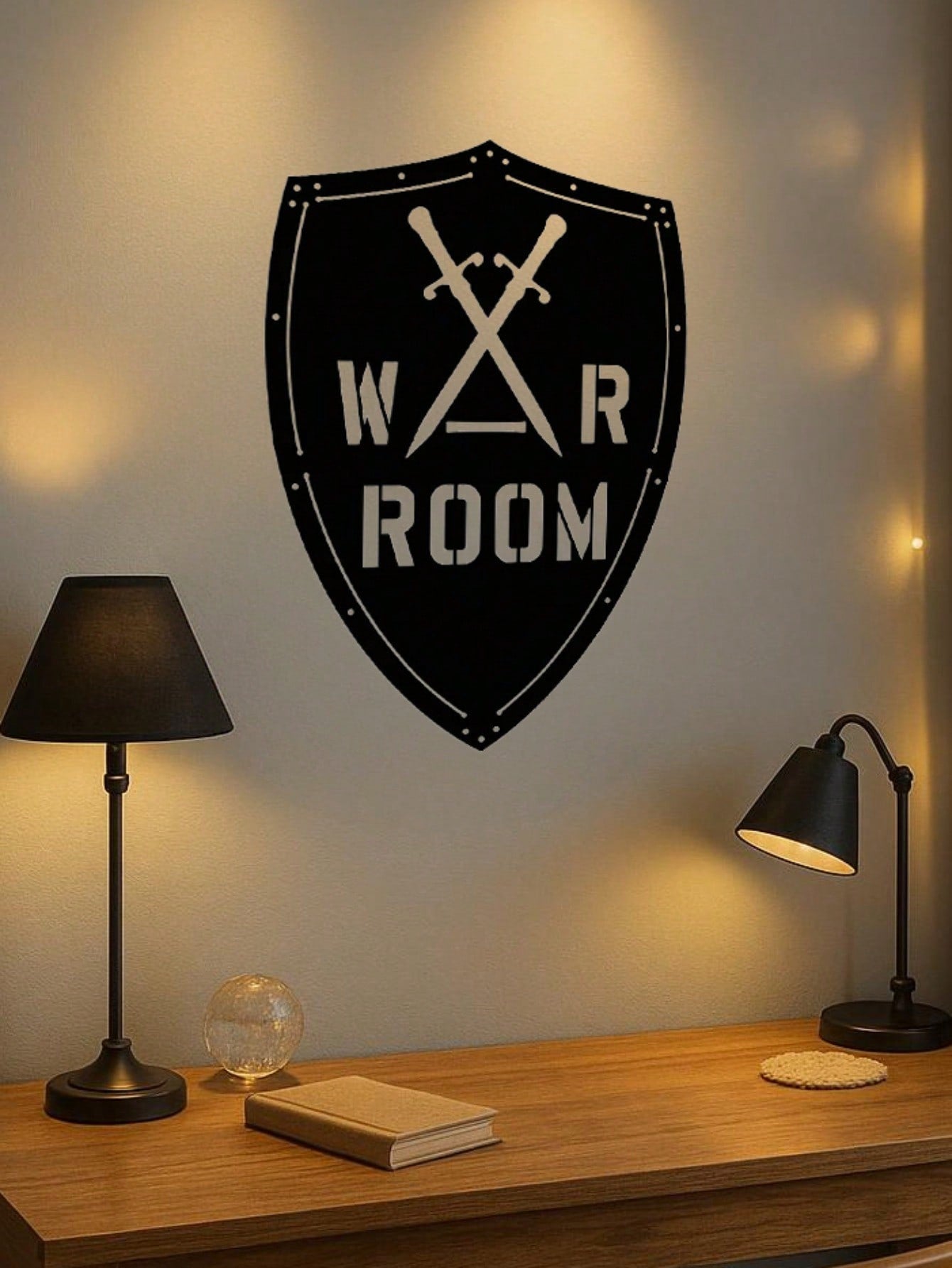 1PC Impressive War Room Metal Sign, Crafted With Fine Iron And A Stylish Wall Sticker. Ideal For Wall Mounting In Offices Or Prayer Rooms, It Serves As A Striking Man Cave Accent And A Standout Piece For Modern Home Decor, Adding Unique Charm To Any Space