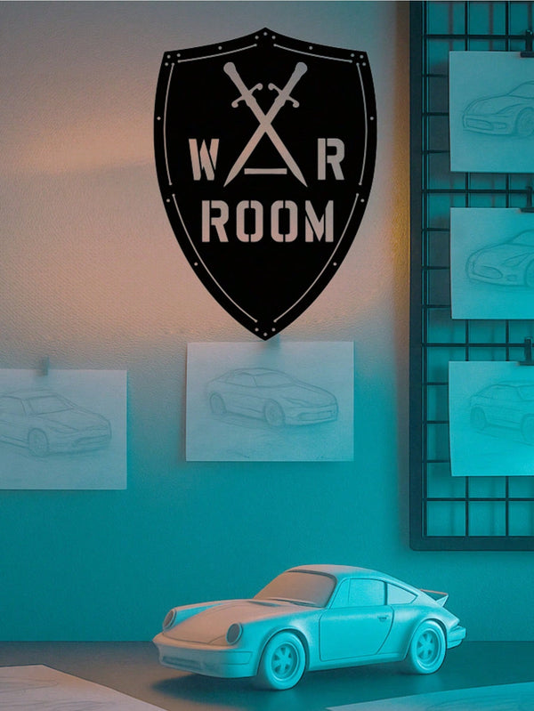 1PC Impressive War Room Metal Sign, Crafted With Fine Iron And A Stylish Wall Sticker. Ideal For Wall Mounting In Offices Or Prayer Rooms, It Serves As A Striking Man Cave Accent And A Standout Piece For Modern Home Decor, Adding Unique Charm To Any Space