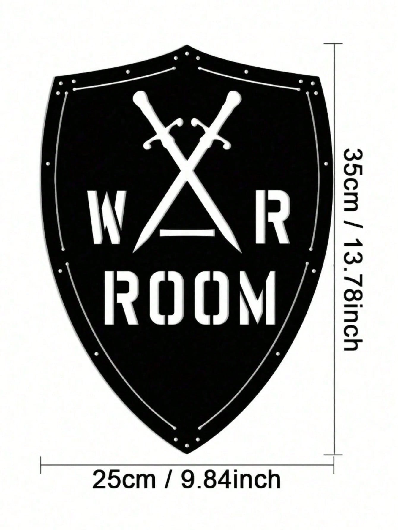 1PC Impressive War Room Metal Sign, Crafted With Fine Iron And A Stylish Wall Sticker. Ideal For Wall Mounting In Offices Or Prayer Rooms, It Serves As A Striking Man Cave Accent And A Standout Piece For Modern Home Decor, Adding Unique Charm To Any Space