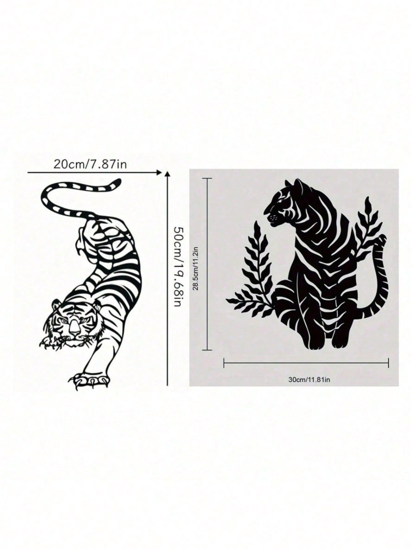 2 pcs Bohemian Tiger brother Metal Wall Art - Striking wild cat decor featuring intricate wildlife artistry. Durable, waterproof metal wall decor perfect for living rooms, bedrooms & studies. An ideal housewarming gift with easy-remove installation.Suitab