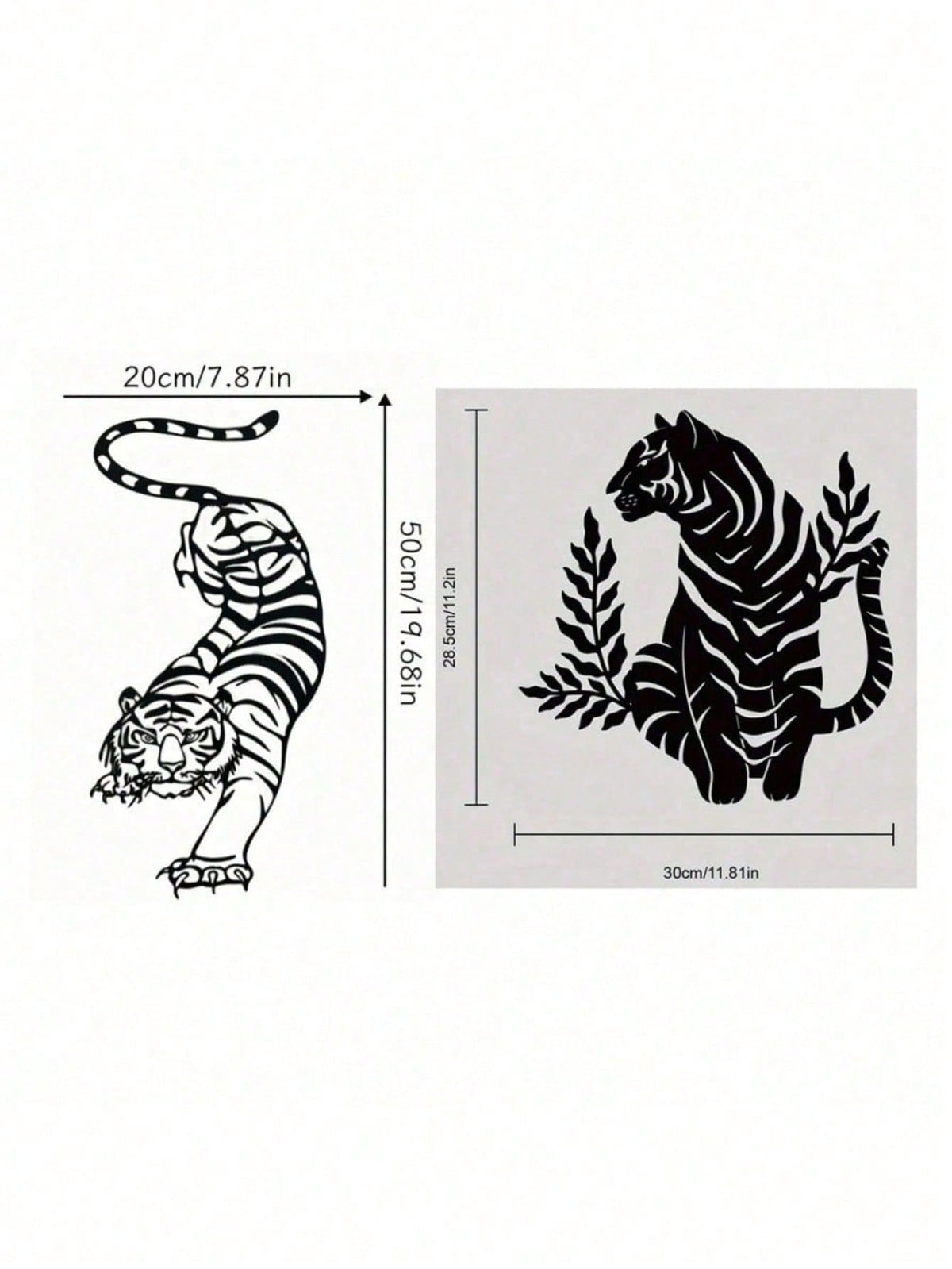 2 pcs Bohemian Tiger brother Metal Wall Art - Striking wild cat decor featuring intricate wildlife artistry. Durable, waterproof metal wall decor perfect for living rooms, bedrooms & studies. An ideal housewarming gift with easy-remove installation.Suitab