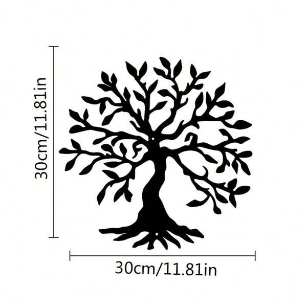 3-Piece set of metal tree decorative painting combination - frameless wrought iron decorations are suitable for living rooms, TV background walls, porches, suitable for modern home decoration, home decoration, room decoration