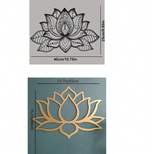 A mandala metal wall hanging, a fine black lotus mandala wall decoration, a women's artwork, suitable for homes, living rooms, courtyard or garden decorations, balconies, decorative sculptures, home decorations, room decorations