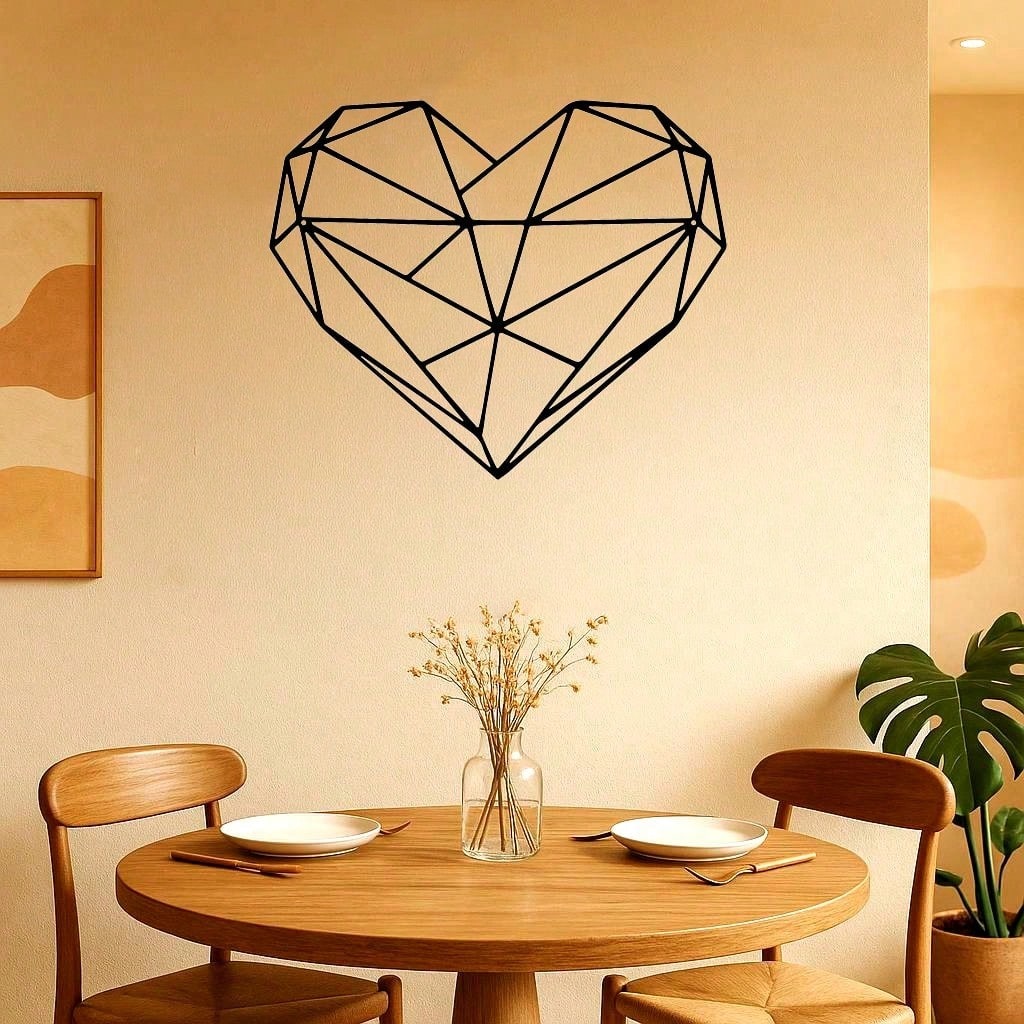 1 piece of heart-shaped wall decoration, featuring simple and minimalist metal wall art, suitable for home decor in bedrooms, living rooms, kitchens, and bathrooms, as a modern wall decoration