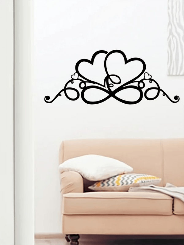 1 pc of double love butterfly festival iron hanging craft, black infinite love heart wall hanging, very suitable for indoor living room bedroom decoration, outdoor wall decoration, housewarming and birthday gift