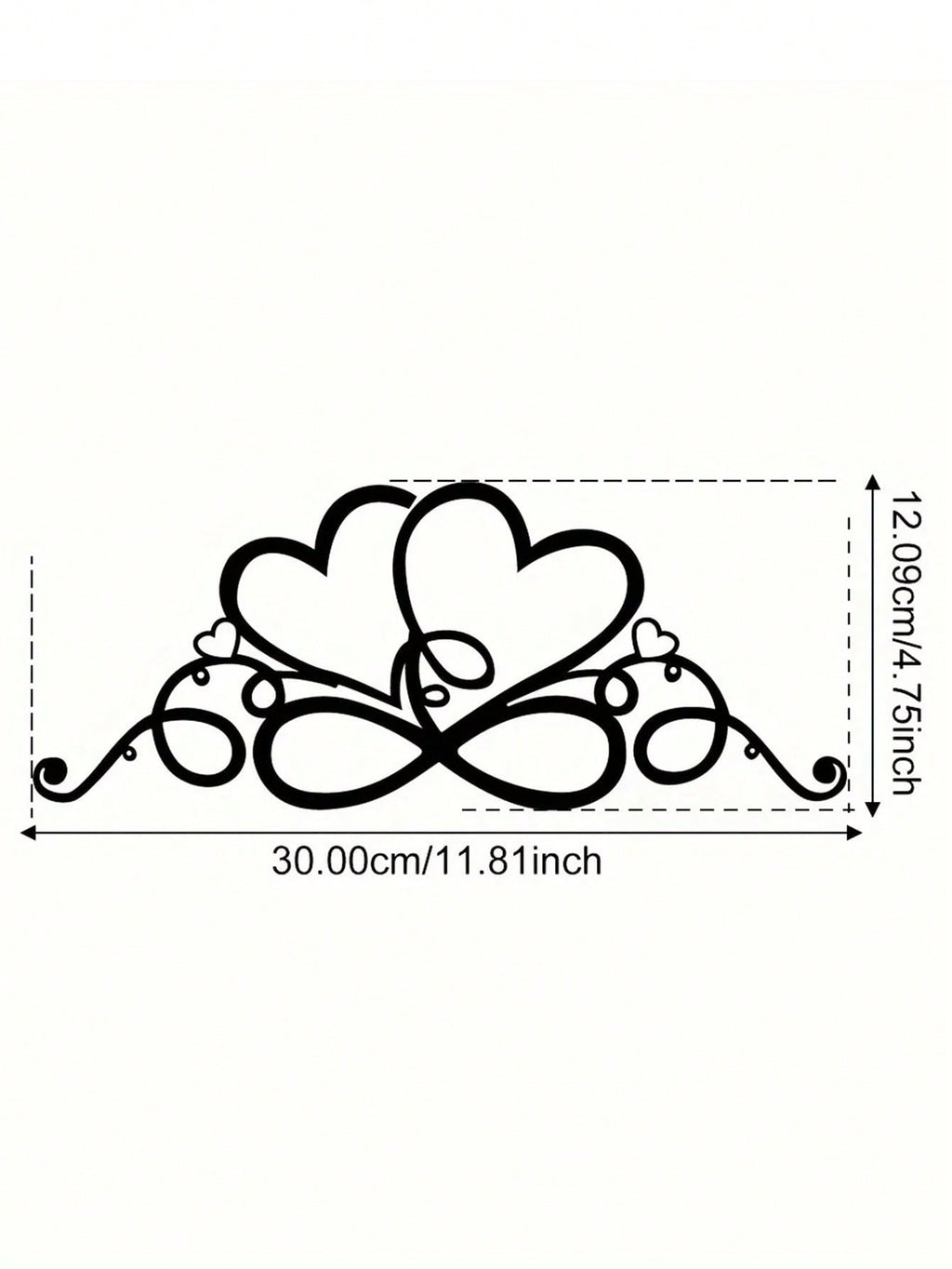 1 pc of double love butterfly festival iron hanging craft, black infinite love heart wall hanging, very suitable for indoor living room bedroom decoration, outdoor wall decoration, housewarming and birthday gift