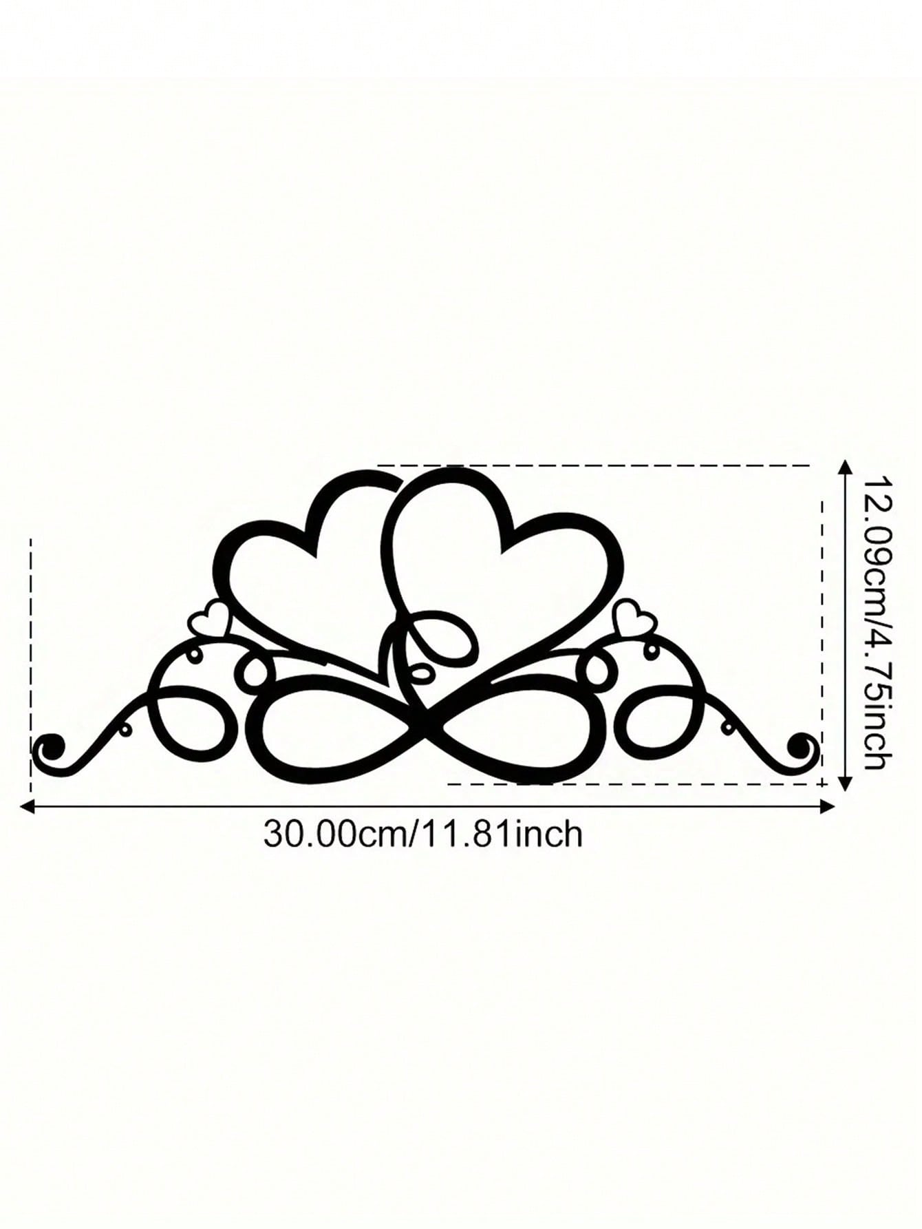 1 pc of double love butterfly festival iron hanging craft, black infinite love heart wall hanging, very suitable for indoor living room bedroom decoration, outdoor wall decoration, housewarming and birthday gift