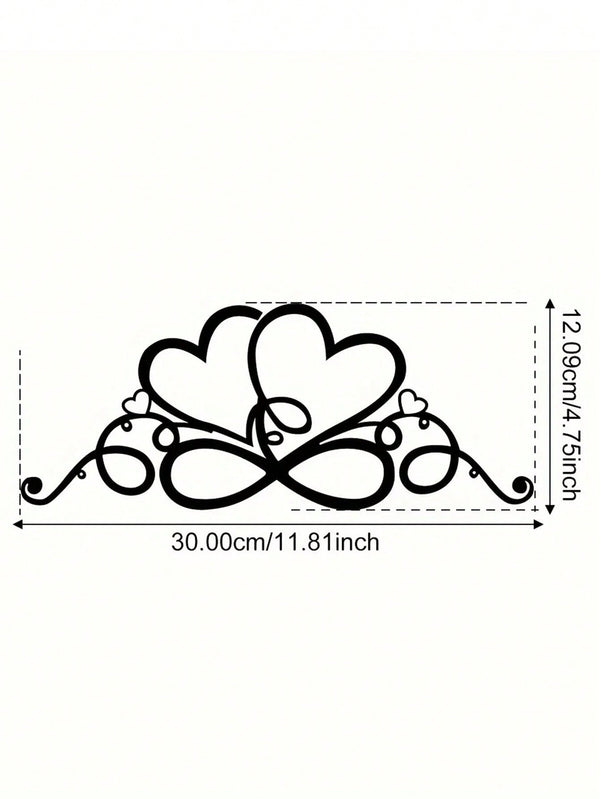 1 pc of double love butterfly festival iron hanging craft, black infinite love heart wall hanging, very suitable for indoor living room bedroom decoration, outdoor wall decoration, housewarming and birthday gift