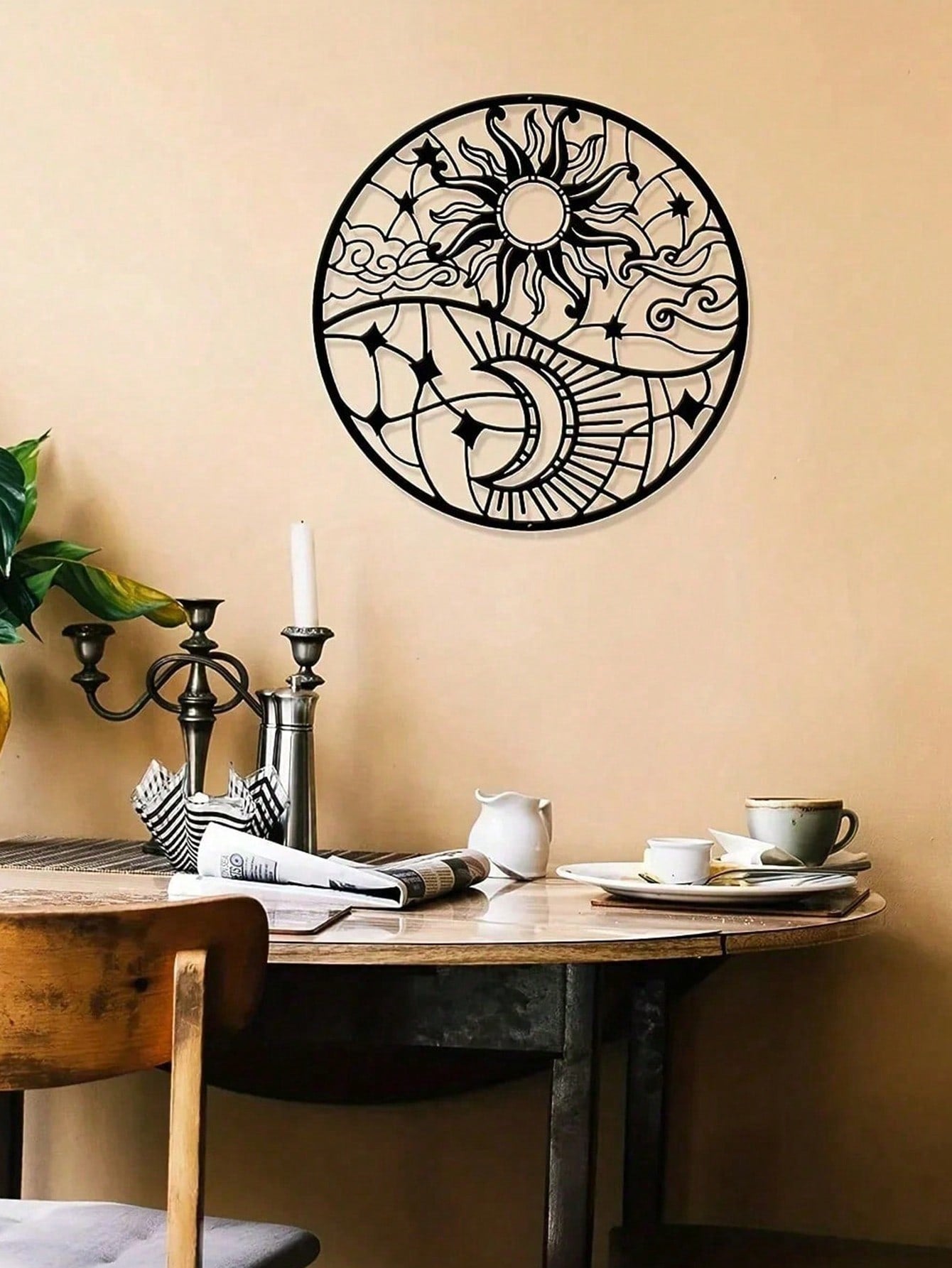 1pc Metal Sun Wall Decoration, Iron Metal Nebula Home Wall Art, Metal Wall Sign Sculpture, Metal Wall Art For Bedroom Kitchen Wall Decor