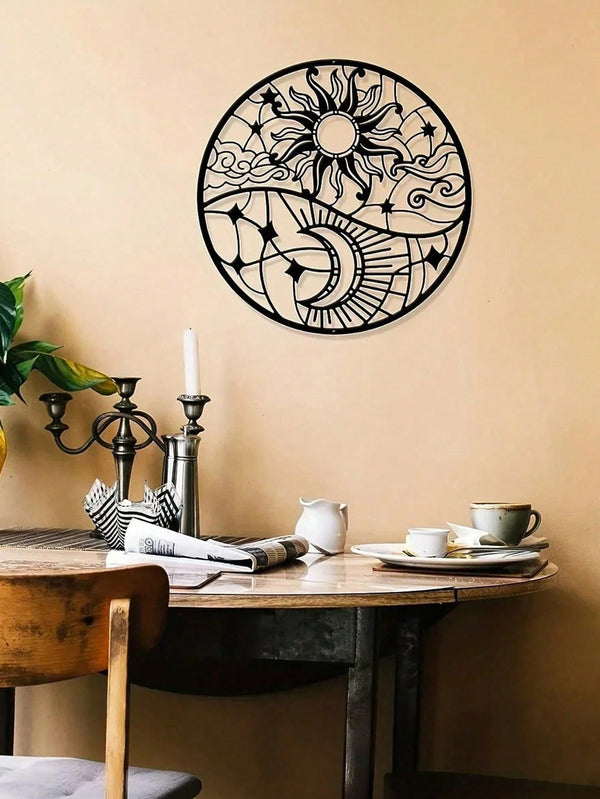 1pc Metal Sun Wall Decoration, Iron Metal Nebula Home Wall Art, Metal Wall Sign Sculpture, Metal Wall Art For Bedroom Kitchen Wall Decor