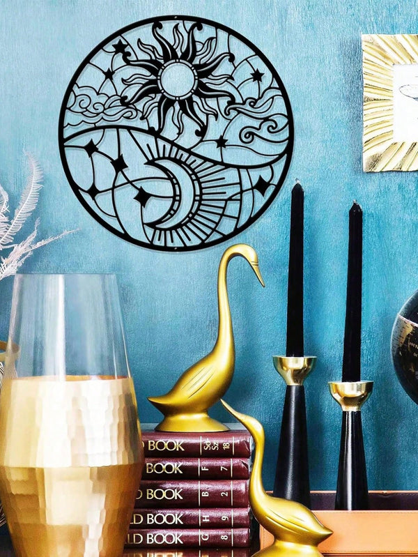 1pc Metal Sun Wall Decoration, Iron Metal Nebula Home Wall Art, Metal Wall Sign Sculpture, Metal Wall Art For Bedroom Kitchen Wall Decor