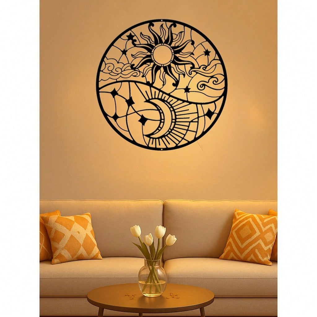 1pc Metal Sun Wall Decoration, Iron Metal Nebula Home Wall Art, Metal Wall Sign Sculpture, Metal Wall Art For Bedroom Kitchen Wall Decor