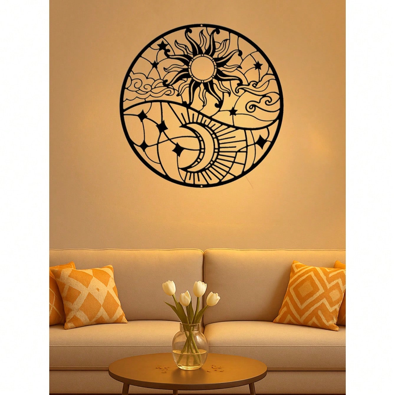 1pc Metal Sun Wall Decoration, Iron Metal Nebula Home Wall Art, Metal Wall Sign Sculpture, Metal Wall Art For Bedroom Kitchen Wall Decor