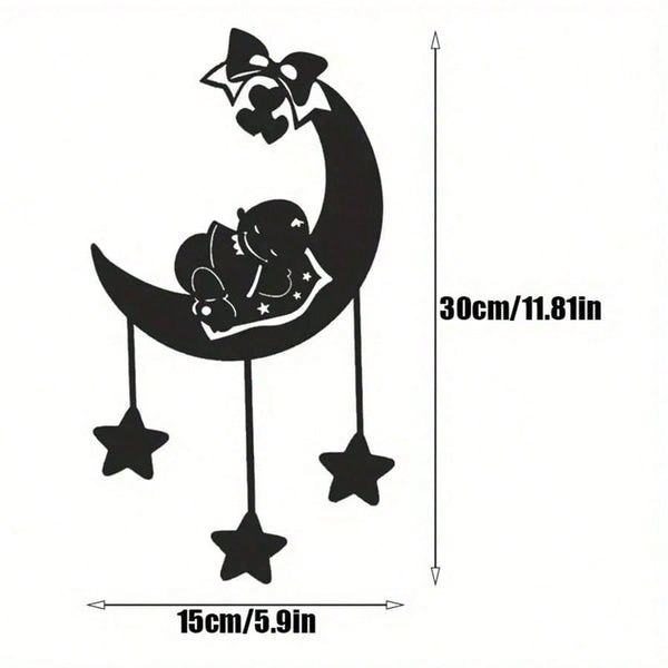1 piece of "Goodnight Baby" metal wrought iron silhouette wall decoration, suitable for children's rooms and bedrooms, creating a warm and quiet atmosphere.