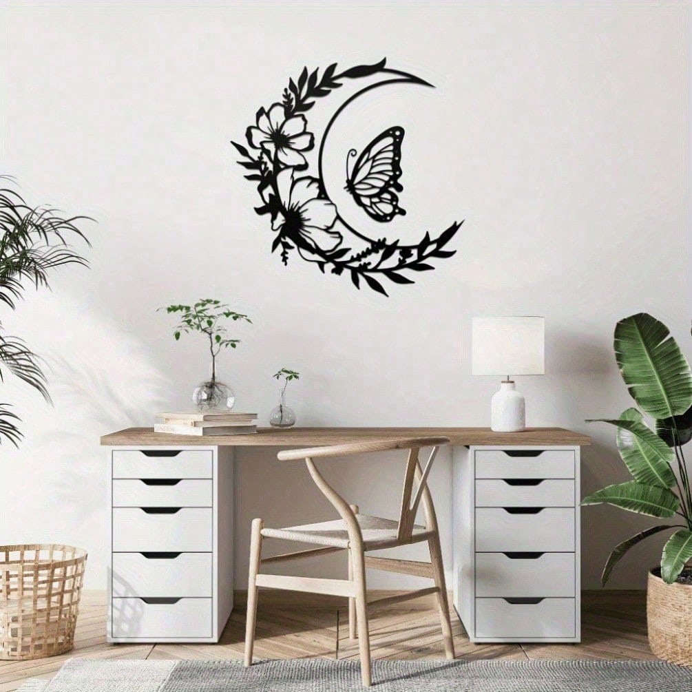 1 piece of moonlight flower metal wall decoration - elegant steel decoration, suitable for living room/bedroom | premium home gifts, suitable for modern home decoration, home decoration