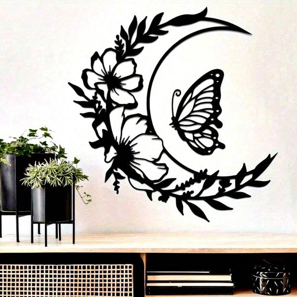 1 piece of moonlight flower metal wall decoration - elegant steel decoration, suitable for living room/bedroom | premium home gifts, suitable for modern home decoration, home decoration