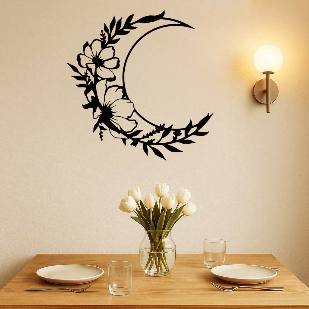 1 piece of moonlight flower metal wall decoration - elegant steel decoration, suitable for living room/bedroom | premium home gifts, suitable for modern home decoration, home decoration