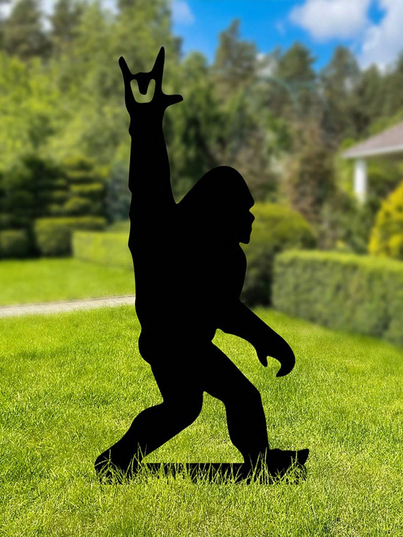 1pc, Vivid Sasquatch Statue Garden - Metal Decorative Yard Art With Patriotic Flair For Outdoor, Patio, Lawn Decorations - Unique Gift For Men And Women, 11.8in/30cm Tall, Suitable For Garden,,, Garden Decor, Holiday Essentials Century Old Baking Paint Pr Main image