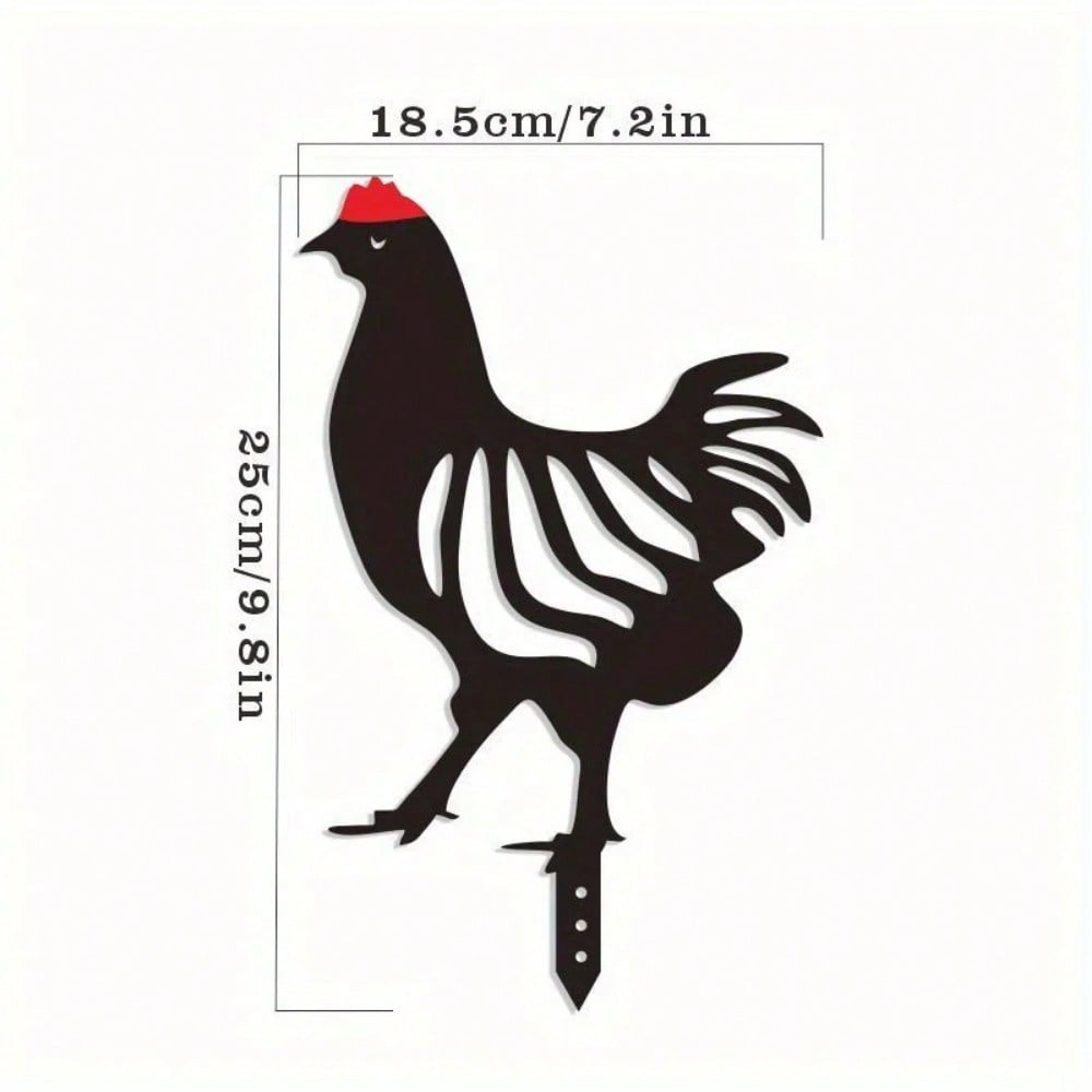 1 Pc Rustic Iron Rooster Garden Sculpture - Decorative Art, Suitable For Easter, Iron Material, Ground Mounted, Love Theme, No Electricity Required, Battery Free,Suitable For Garden,Garden Decor,Holiday Essentials,Century Old Baking Paint Process, High-Qu
