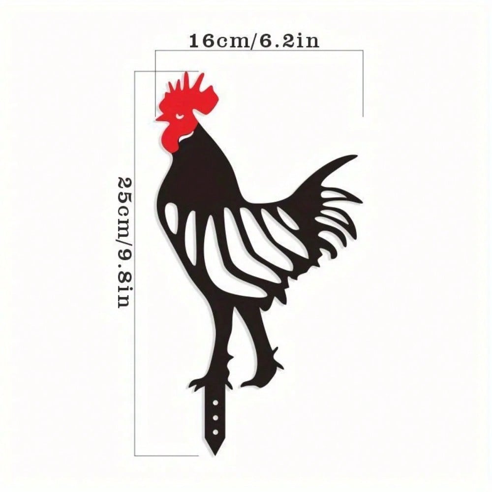 1 Pc Rustic Iron Rooster Garden Sculpture - Decorative Art, Suitable For Easter, Iron Material, Ground Mounted, Love Theme, No Electricity Required, Battery Free,Suitable For Garden,Garden Decor,Holiday Essentials,Century Old Baking Paint Process, High-Qu