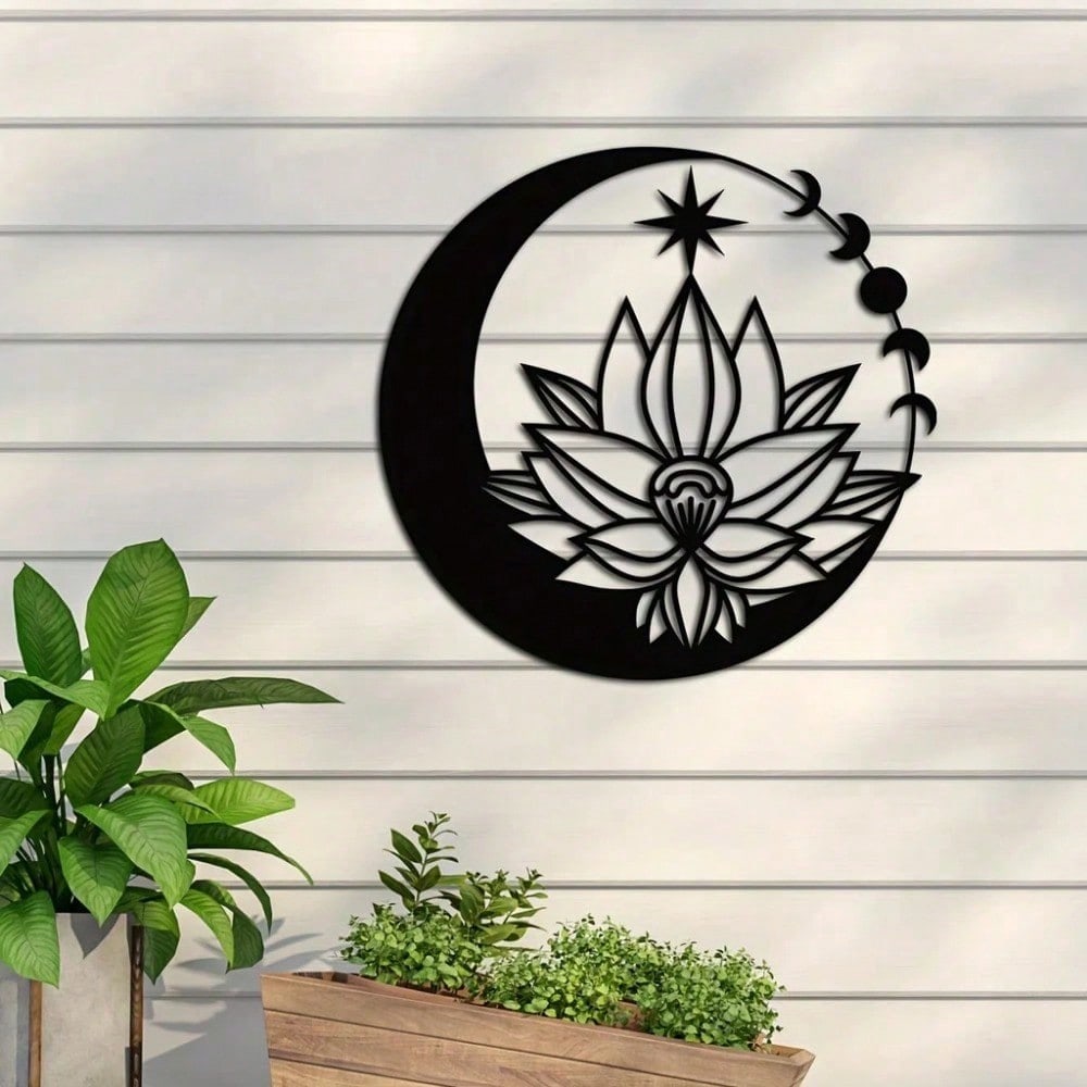 1 Piece Exquisite And Gorgeous, Full Of Festive Atmosphere Metal Metal Lotus Art Wall Decor, Stylish And Modern Lotus Gold Round Petals Delicate, Fine Texture Decorate The Living Room Wall, Add Festive Atmosphere Metal Lotus Art Wall Decor Ramadan Festiva