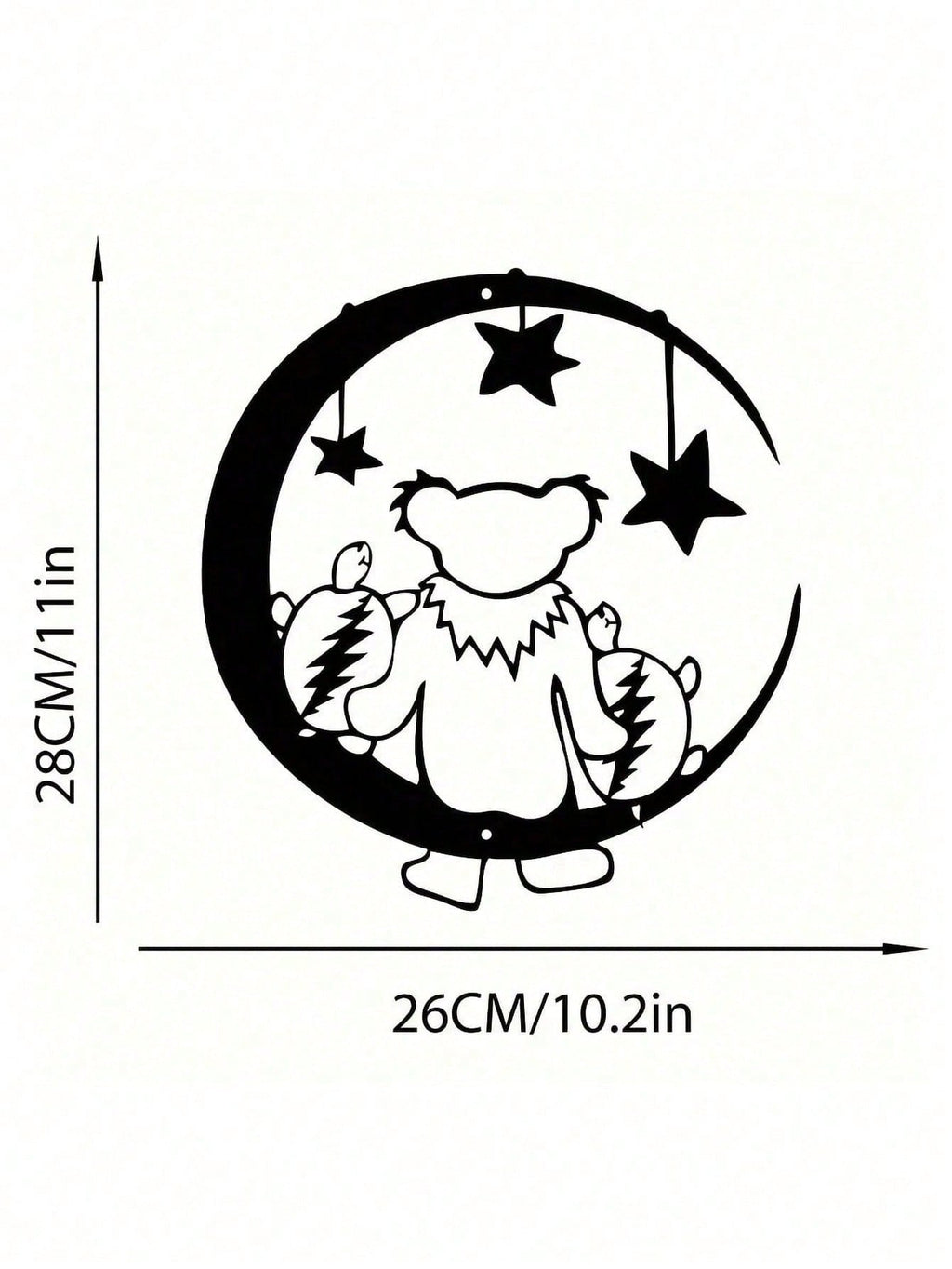 1 unique and fun cute metal bear moon metal logo fashion warm bear and turtle sitting on the moon moon shape bear and turtle wall artwork suitable for interior decoration wall decoration