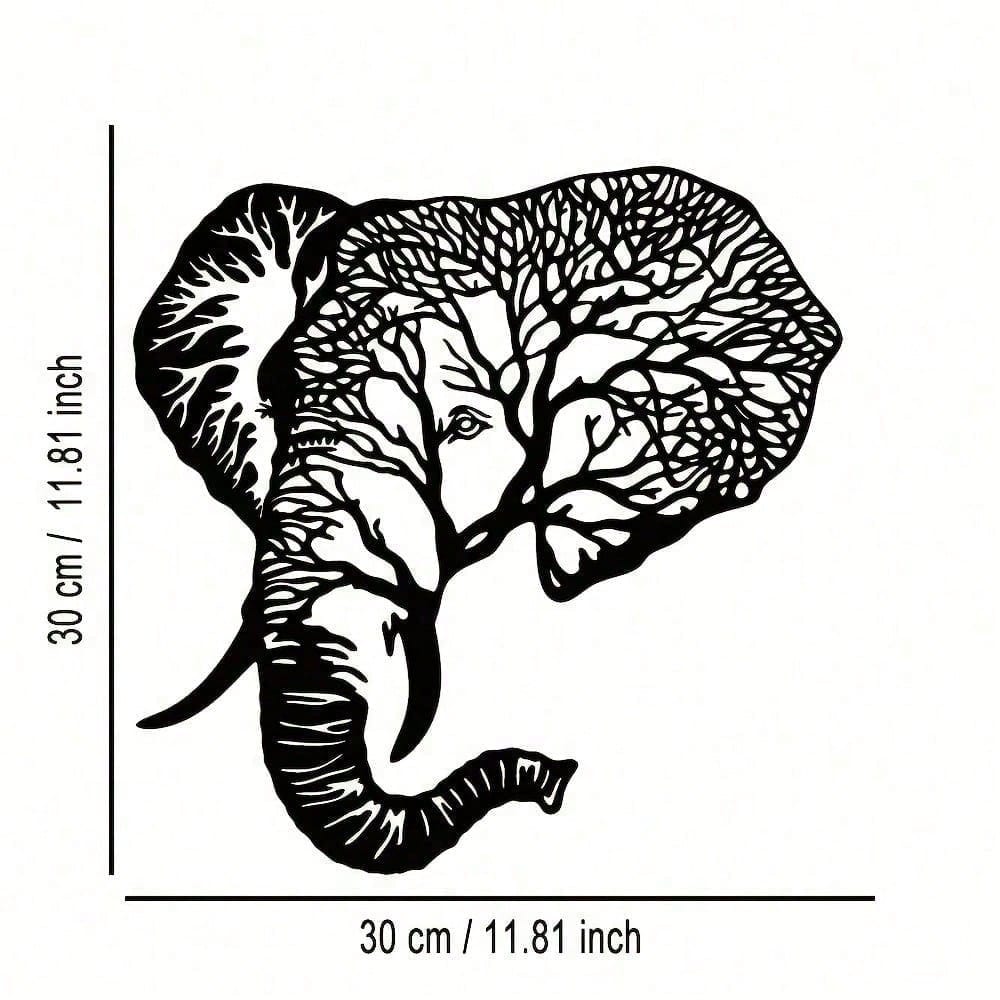 Abstract elephant metal wall art featuring exquisite hollow-cut craftsmanship for a modern aesthetic. Perfect as a farmhouse renovation gift, housewarming present, or holiday collectible. Lightweight, removable & reusable—ideal as abstract decor, metal pa