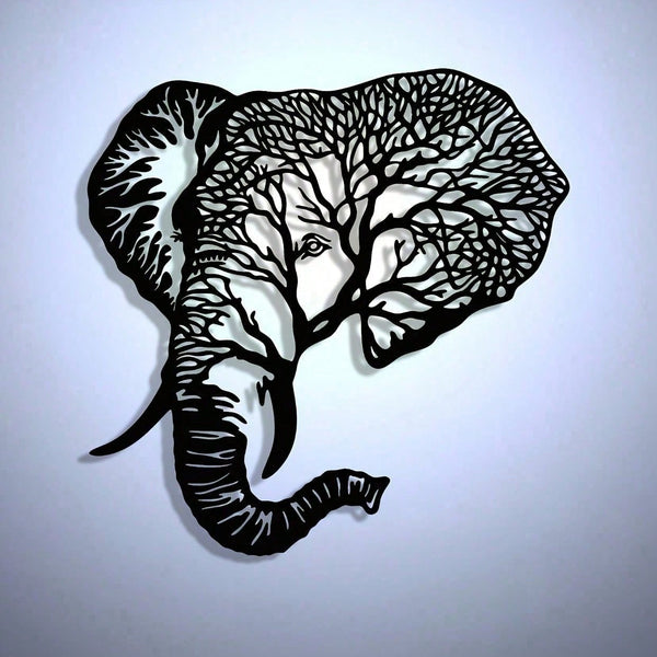 Abstract elephant metal wall art featuring exquisite hollow-cut craftsmanship for a modern aesthetic. Perfect as a farmhouse renovation gift, housewarming present, or holiday collectible. Lightweight, removable & reusable—ideal as abstract decor, metal pa