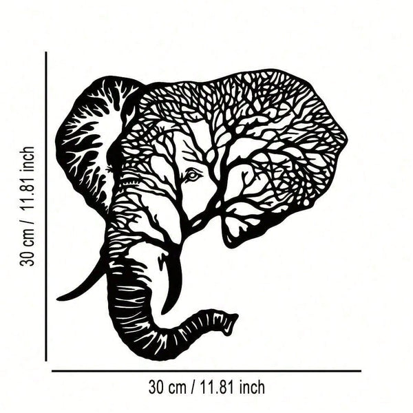 Abstract elephant metal wall art featuring exquisite hollow-cut craftsmanship for a modern aesthetic. Perfect as a farmhouse renovation gift, housewarming present, or holiday collectible. Lightweight, removable & reusable—ideal as abstract decor, metal pa