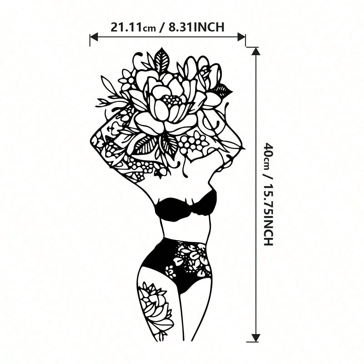 Floral Female Metal Wall Art, Female Body Metal Art, Abstract Floral Female Metal Art, Bedroom Linear Metal Art Set, Bathroom Wall Decor, Minimalist Linear Art, Female Figure Art, Bathroom Wall Art, Home Gift