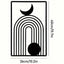 1 Piece Black Abstract Metal Wall Art - Modern Minimalist Retro Industrial Style, Crescent Moon Shape, Bold Geometric Pattern, Durable Wrought Iron, Ideal for Living Room, Office, Cafe - Christmas & Housewarming Gift Idea - Easy to Hang Metal Sculpture.