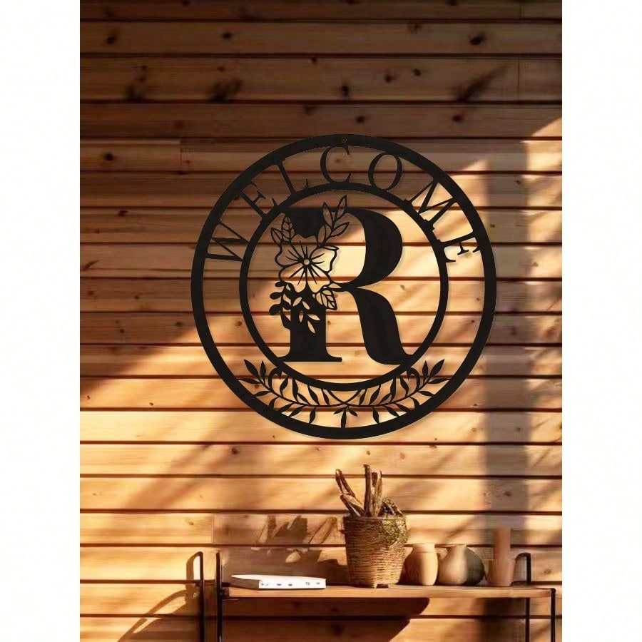 1 piece of metal sign decoration, classic letter design metal wall hanging artwork, wall hanging decoration, creative hollow silhouette art, interior home decoration, garden wall art, metal crafts, holiday gifts, home decoration