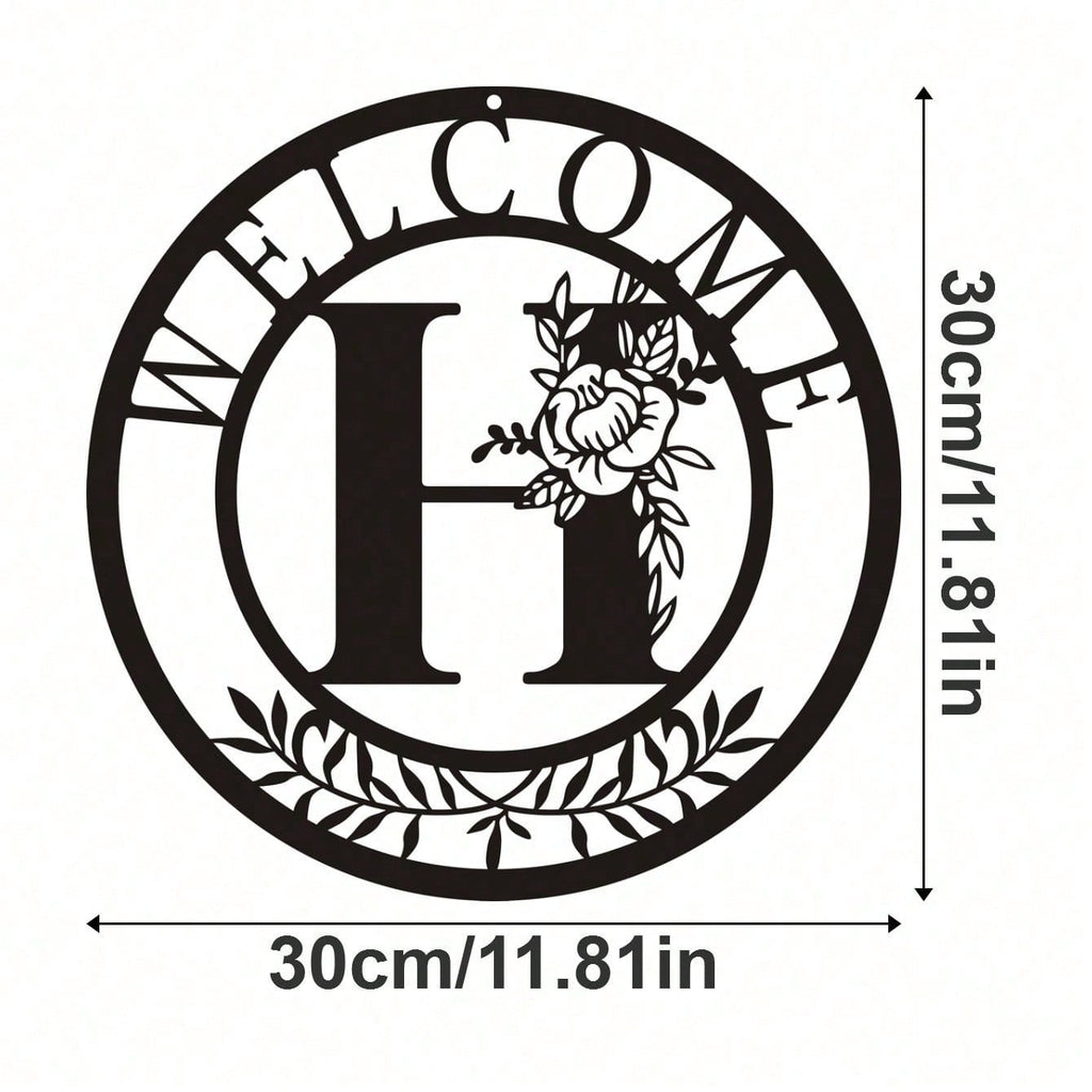 1 piece of metal sign decoration, classic letter design metal wall hanging artwork, wall hanging decoration, creative hollow silhouette art, interior home decoration, garden wall art, metal crafts, holiday gifts, home decoration