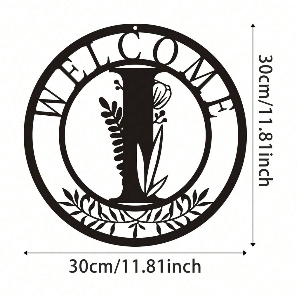 1 piece of metal sign decoration, classic letter design metal wall hanging artwork, wall hanging decoration, creative hollow silhouette art, interior home decoration, garden wall art, metal crafts, holiday gifts, home decoration