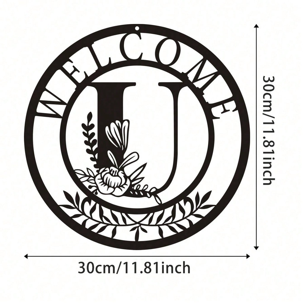 1 piece of metal sign decoration, classic letter design metal wall hanging artwork, wall hanging decoration, creative hollow silhouette art, interior home decoration, garden wall art, metal crafts, holiday gifts, home decoration