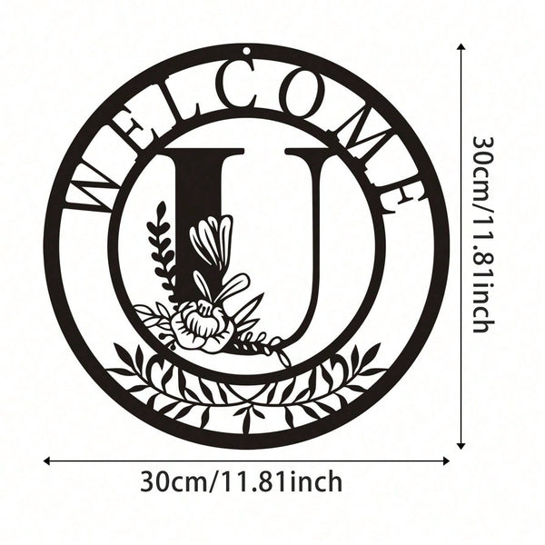 1 piece of metal sign decoration, classic letter design metal wall hanging artwork, wall hanging decoration, creative hollow silhouette art, interior home decoration, garden wall art, metal crafts, holiday gifts, home decoration