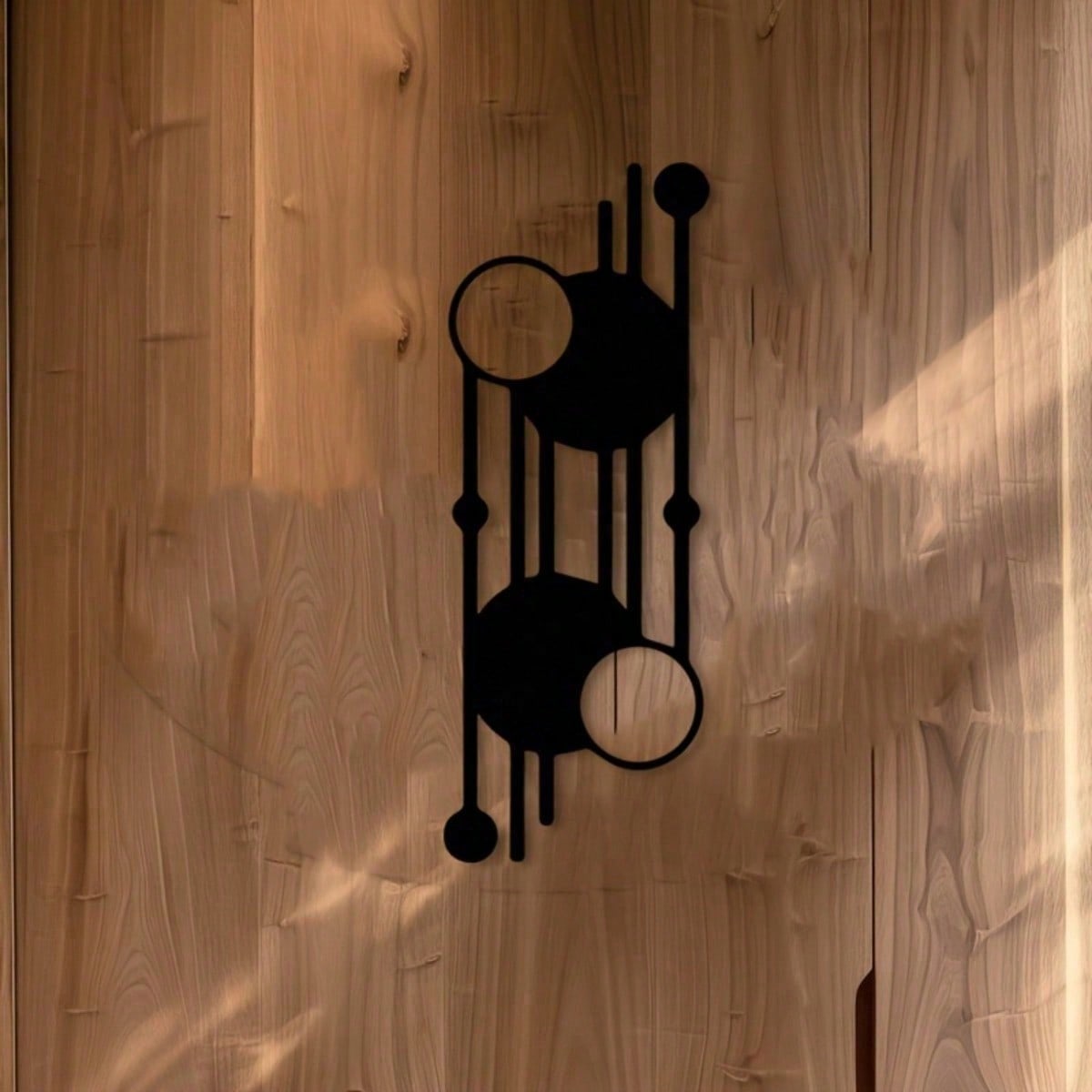 1 Piece Geometric Metal Wall Art - Abstract Black Iron Mural With Overlapping Circles And Linear Design. Modern Indoor/Outdoor Decor Perfect For Offices, Galleries, And Patios. No Electricity Required. An Unique Gift For Architects And Math Enthusiasts, F