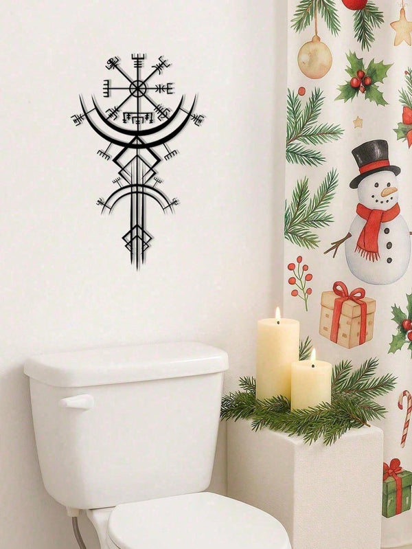 Viking Runes Metal Wall Art - Norse Medieval & Gothic Home Decor - Viking Symbols Wall Hanging For Living Room, Bedroom, Office & Man Cave - Perfect Gift For Men & Women, Halloween & Goth Aesthetic - Runic Pagan Nordic Wall Decor